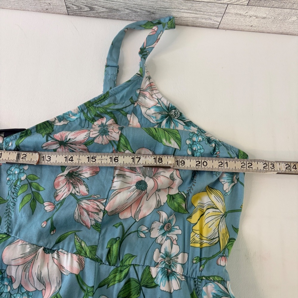 Torrid Maxi Dress Women 3 Blue Floral Pockets Adjustable Straps V-Neck Sun Dress - Picture 7 of 11
